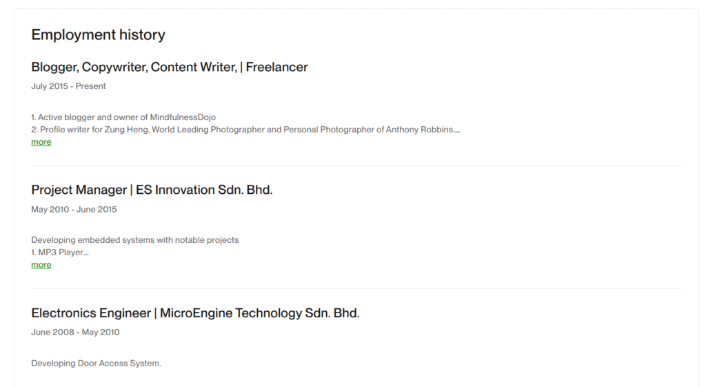 employment history, how to get your first jobs on Upwork