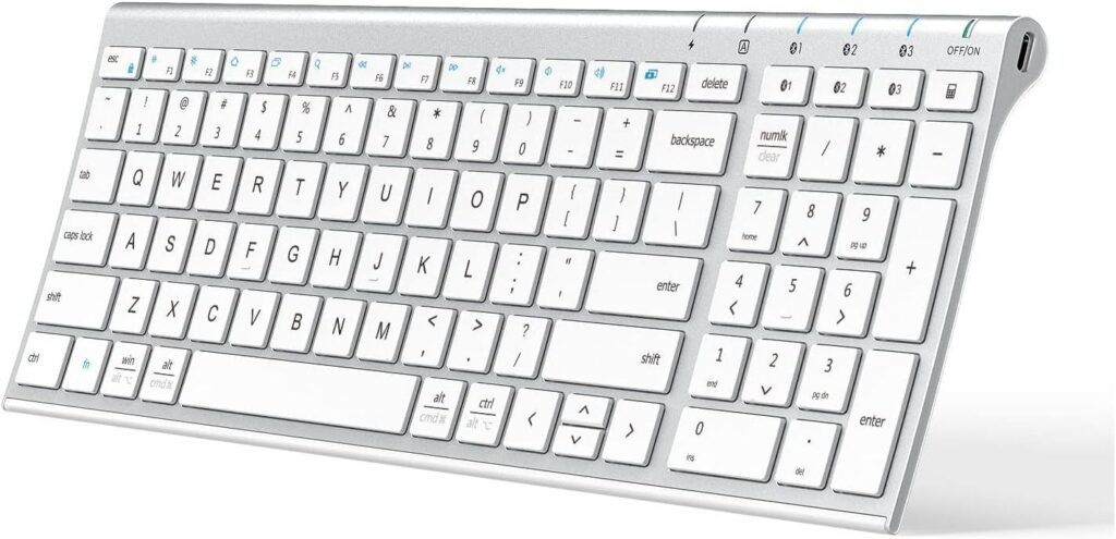 iClever wireless keyboard, a slim and quiet keyboard for writers, featured among the best keyboards for writers.